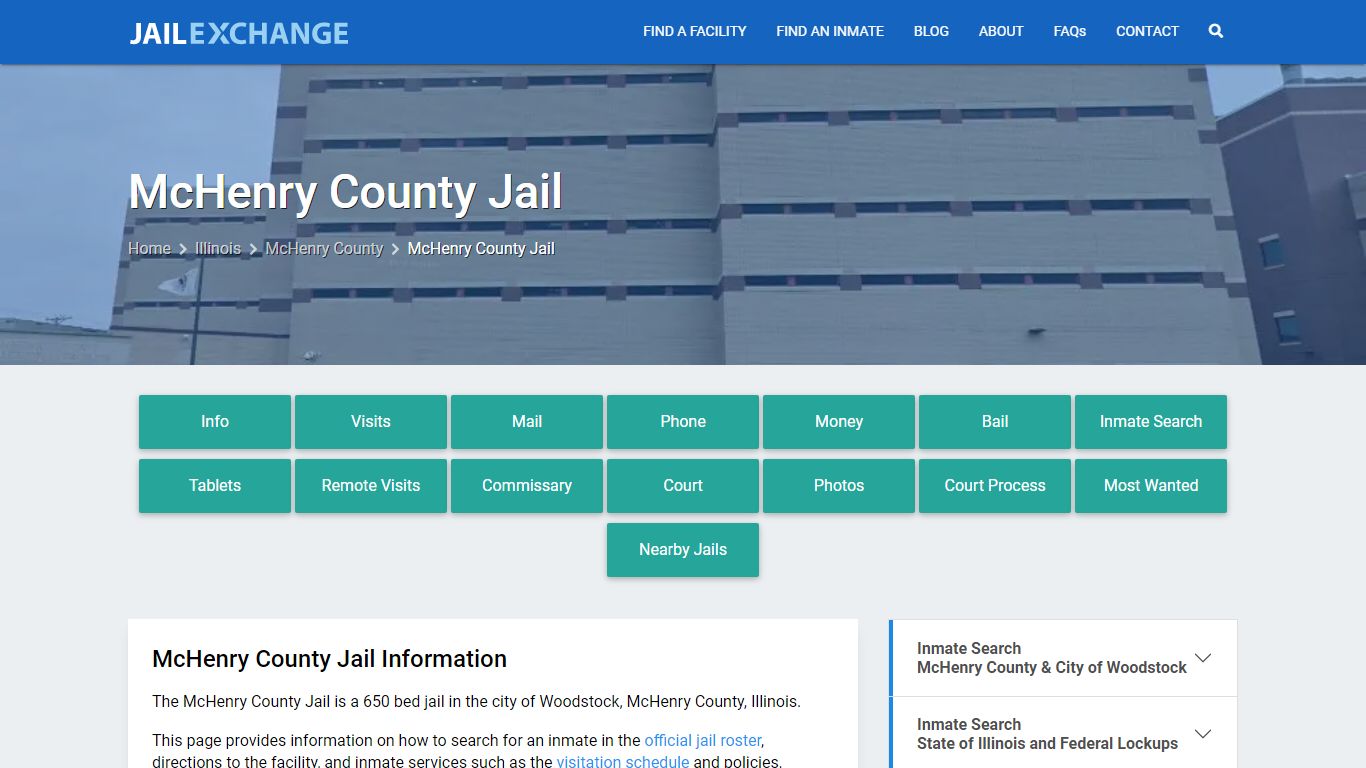 McHenry County Jail, IL Inmate Search, Information